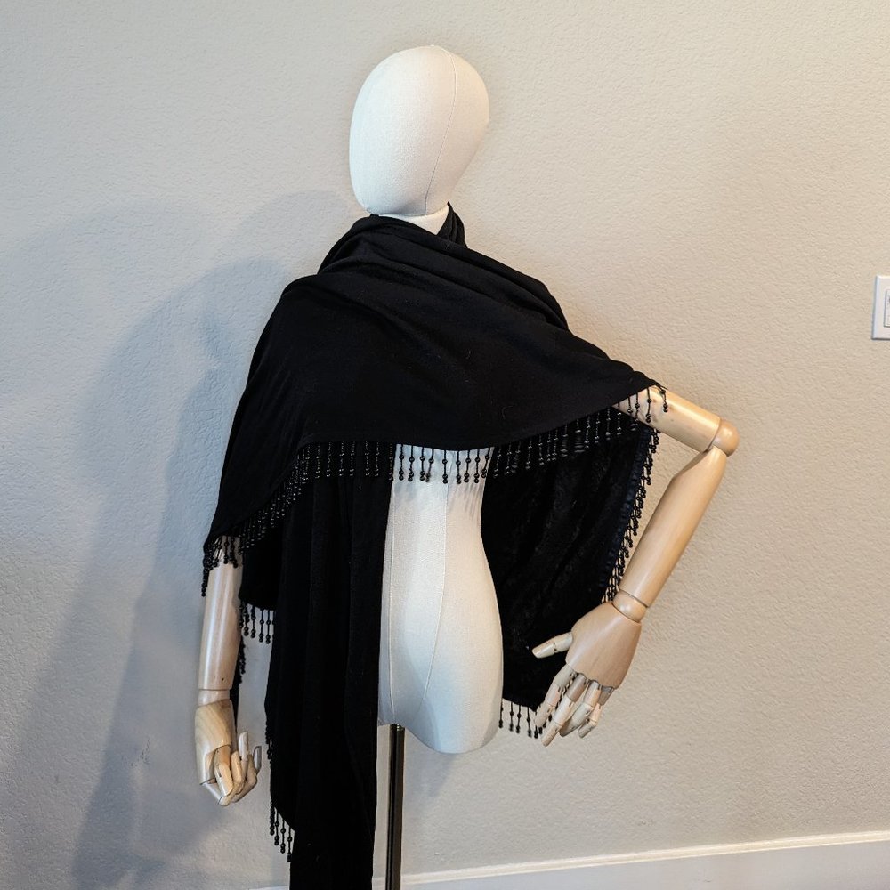 Silver Threads LTD Beaded Fringe Cape | Goth | Witchy
